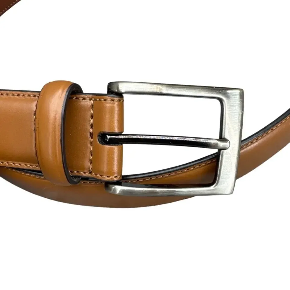 Perry Ellis Brown Leather Brushed Nickel Buckle 1